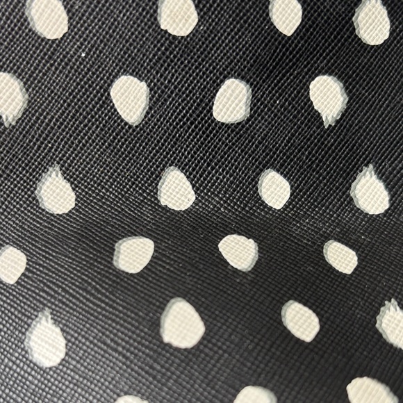 Betsey Johnson Black and White polka Dot Tote or large purse with rose interior - Picture 3 of 11